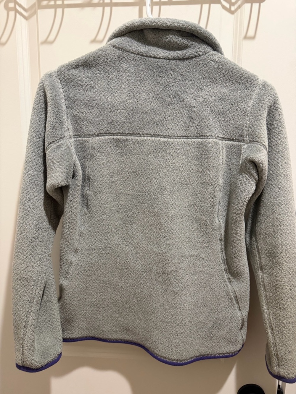 Patagonia Gray Fleece Pullover with Purple Trim - Picture 5 of 5